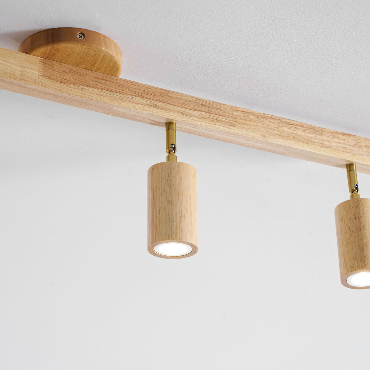 Rustic Wooden Ceiling Track Lighting 4 Light Fixtures