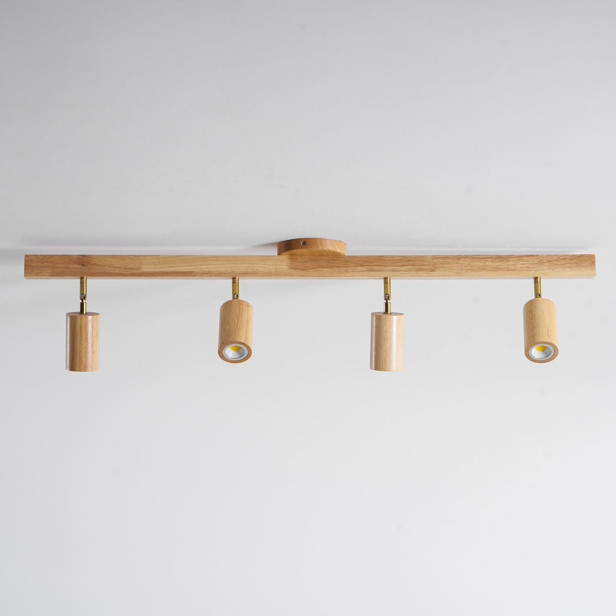 Rustic Wooden Ceiling Track Lighting 4 Light Fixtures