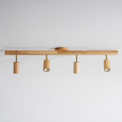 Rustic Wooden Ceiling Track Lighting 4 Light Fixtures