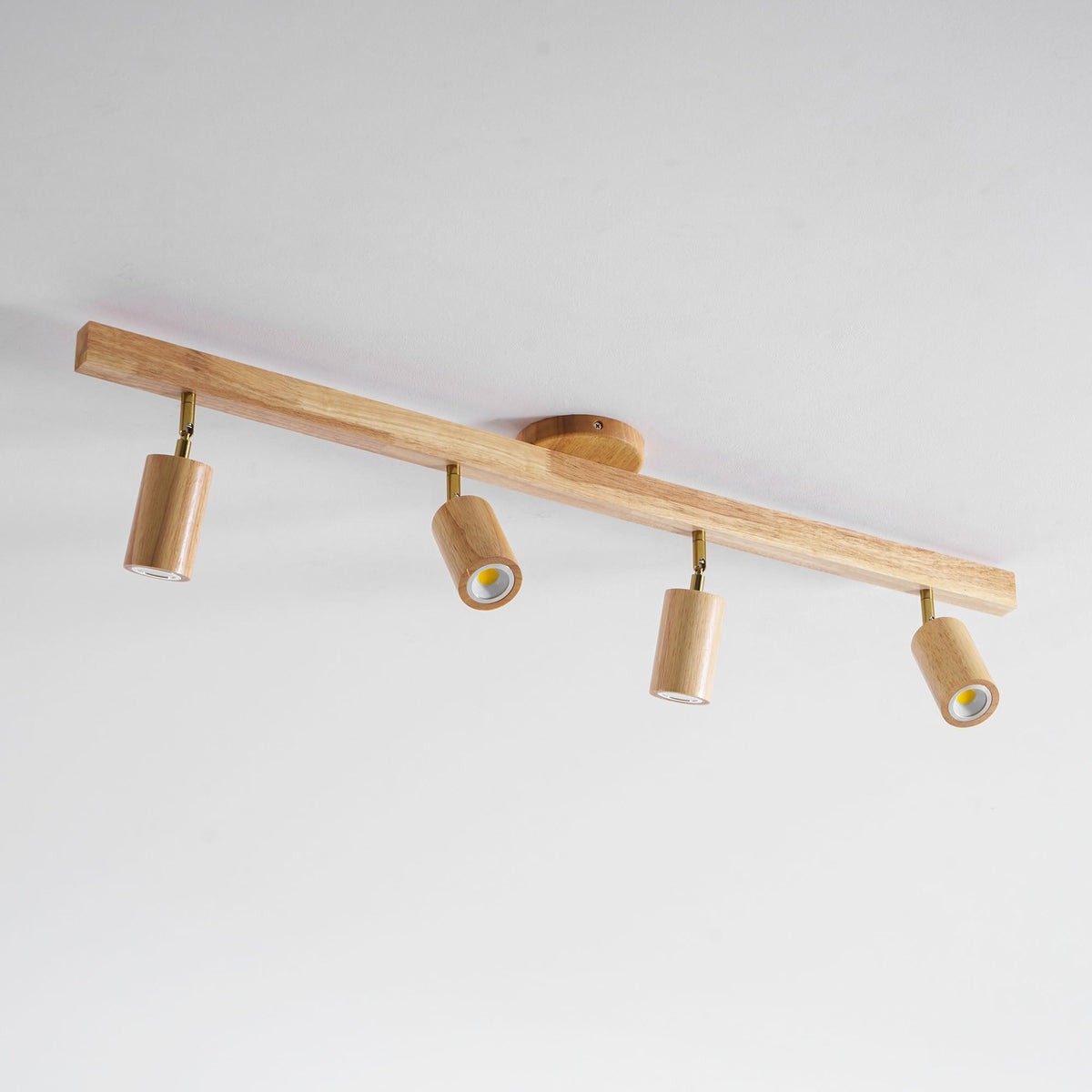 Rustic Wooden Ceiling Track Lighting 4 Light Fixtures
