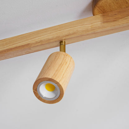 Rustic Wooden Ceiling Track Lighting 4 Light Fixtures