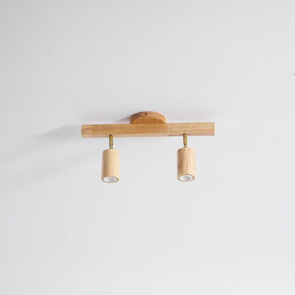 Rustic Wooden Ceiling Track Lighting 4 Light Fixtures
