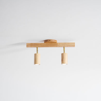 Rustic Wooden Ceiling Track Lighting 4 Light Fixtures
