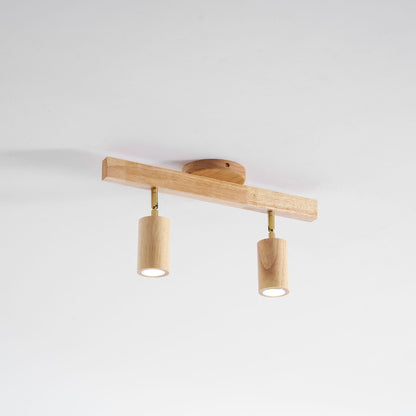 Rustic Wooden Ceiling Track Lighting 4 Light Fixtures
