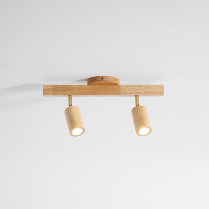 Rustic Wooden Ceiling Track Lighting 4 Light Fixtures