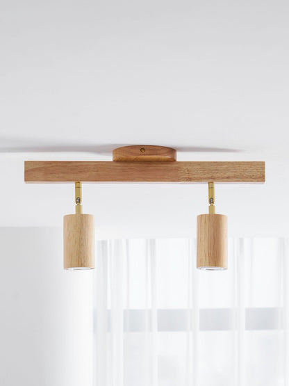 Rustic Wooden Ceiling Track Lighting 4 Light Fixtures