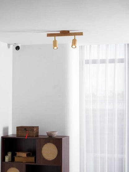 Rustic Wooden Ceiling Track Lighting 4 Light Fixtures