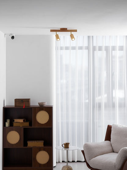Rustic Wooden Ceiling Track Lighting 4 Light Fixtures