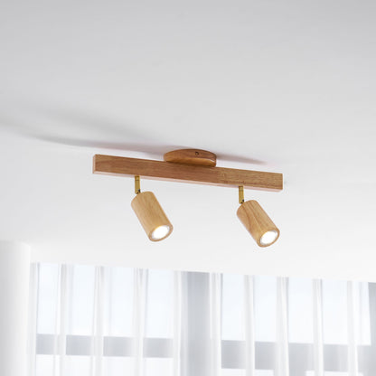 Rustic Wooden Ceiling Track Lighting 4 Light Fixtures