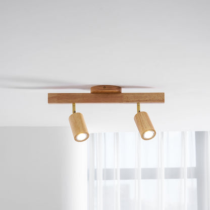 Rustic Wooden Ceiling Track Lighting 4 Light Fixtures