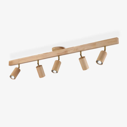Rustic Wooden Ceiling Track Lighting 4 Light Fixtures