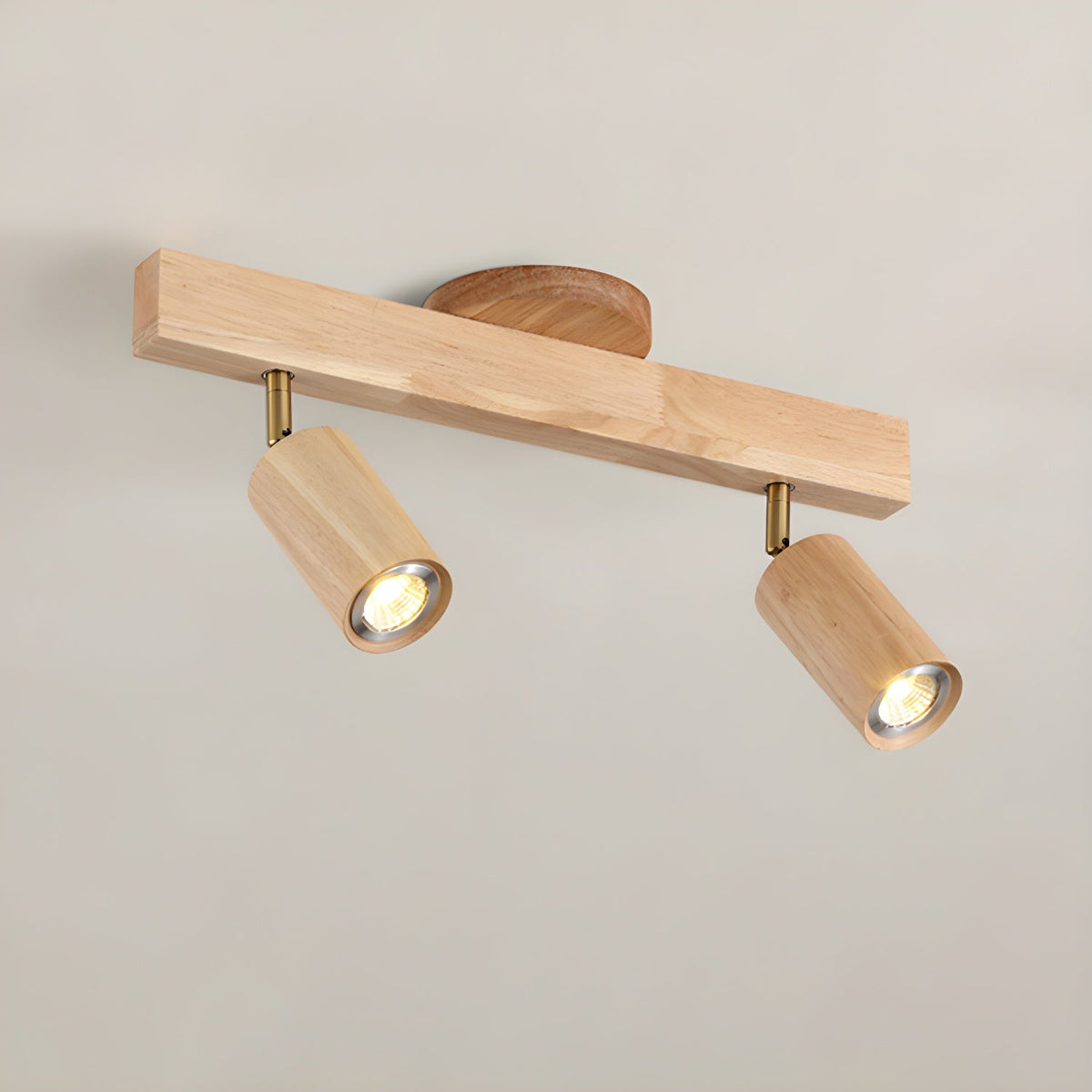 Rustic Wooden Ceiling Track Lighting 4 Light Fixtures