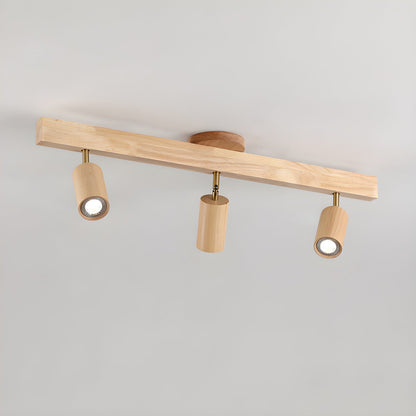 Rustic Wooden Ceiling Track Lighting 4 Light Fixtures