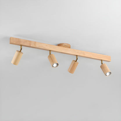 Rustic Wooden Ceiling Track Lighting 4 Light Fixtures
