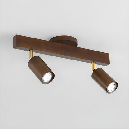 Rustic Wooden Ceiling Track Lighting 4 Light Fixtures