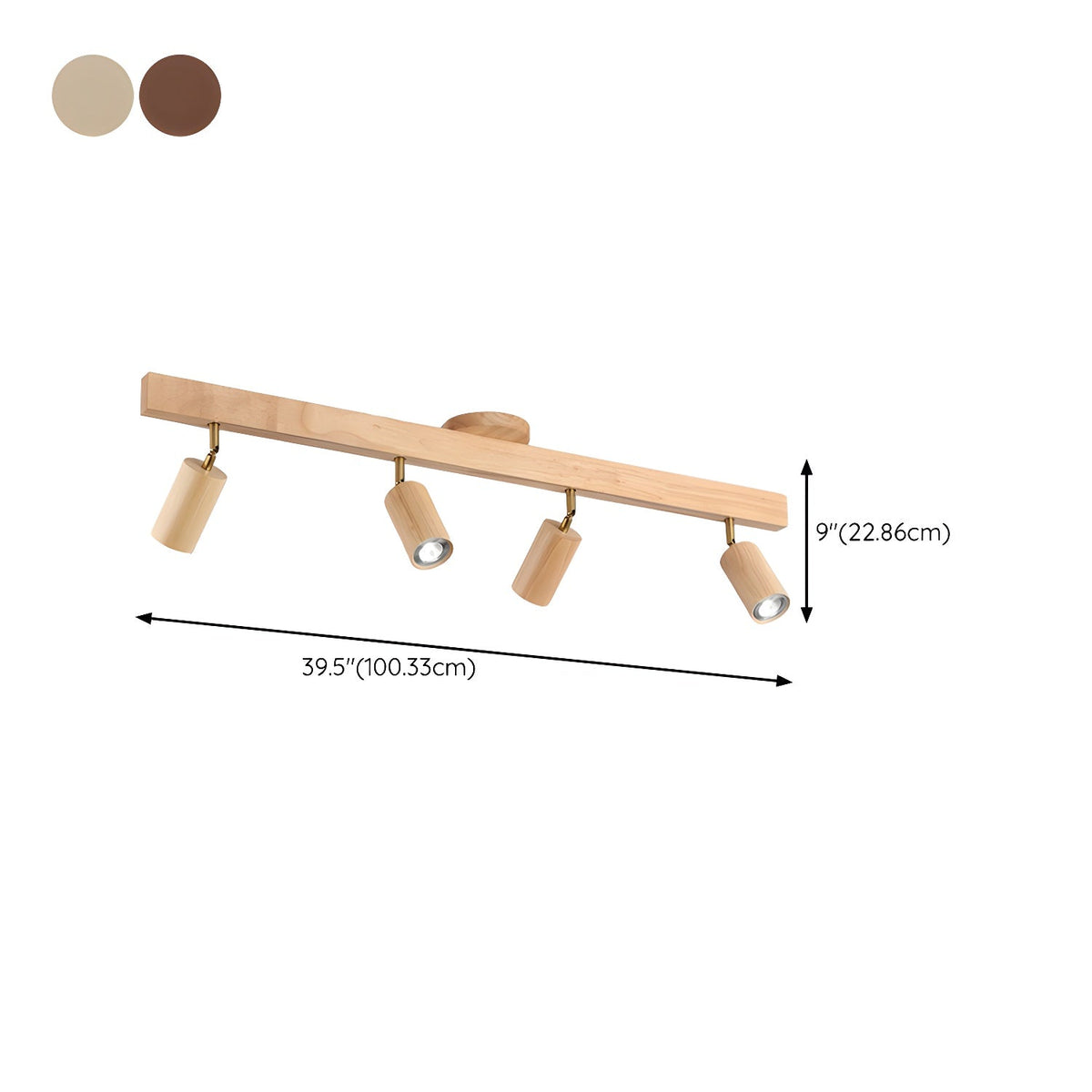 Rustic Wooden Ceiling Track Lighting 4 Light Fixtures