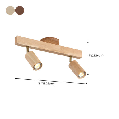 Rustic Wooden Ceiling Track Lighting 4 Light Fixtures