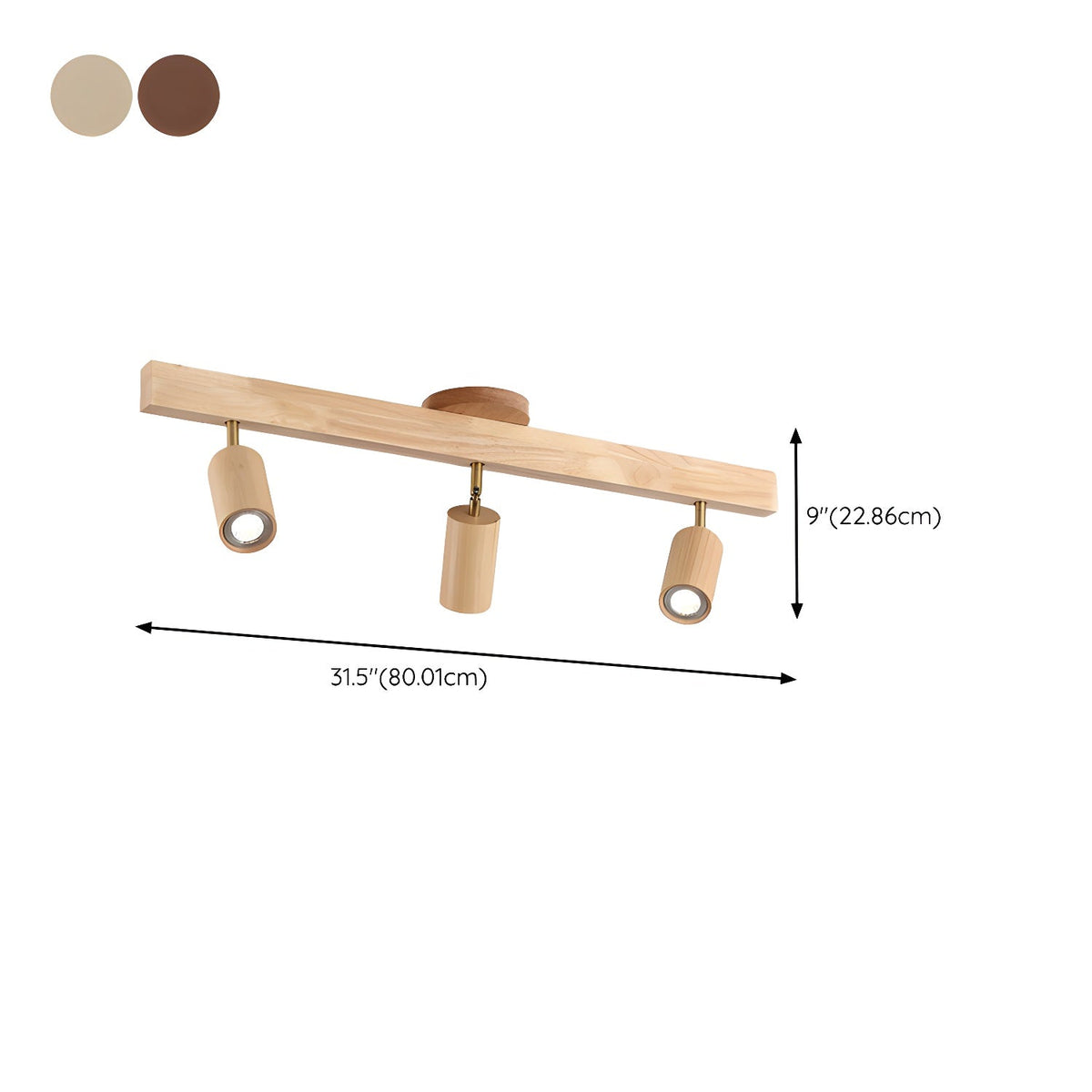 Rustic Wooden Ceiling Track Lighting 4 Light Fixtures