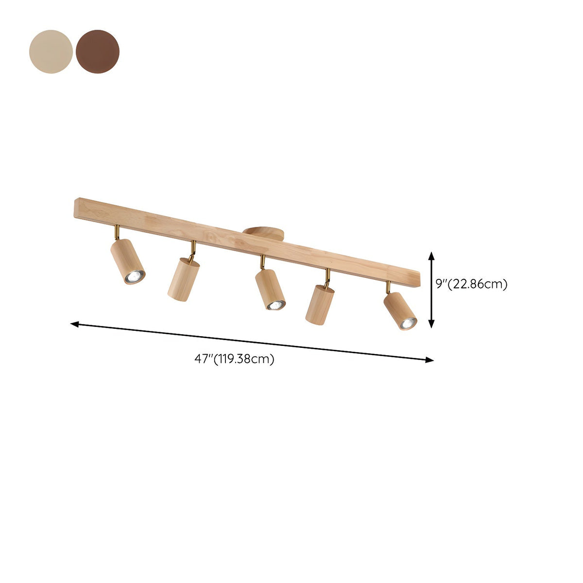 Rustic Wooden Ceiling Track Lighting 4 Light Fixtures