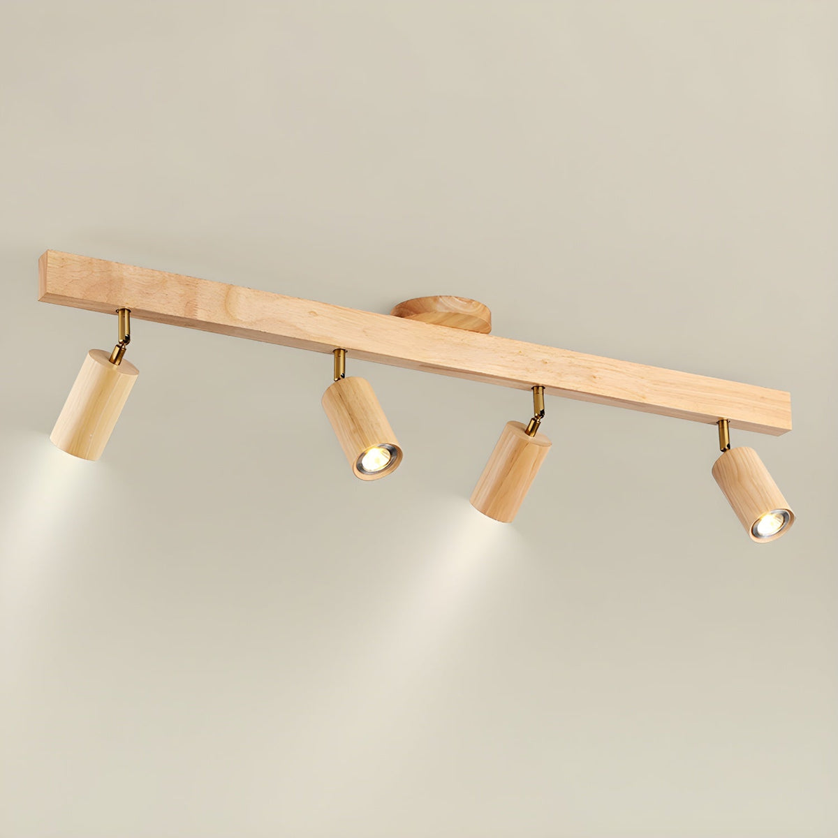 Rustic Wooden Ceiling Track Lighting 4 Light Fixtures