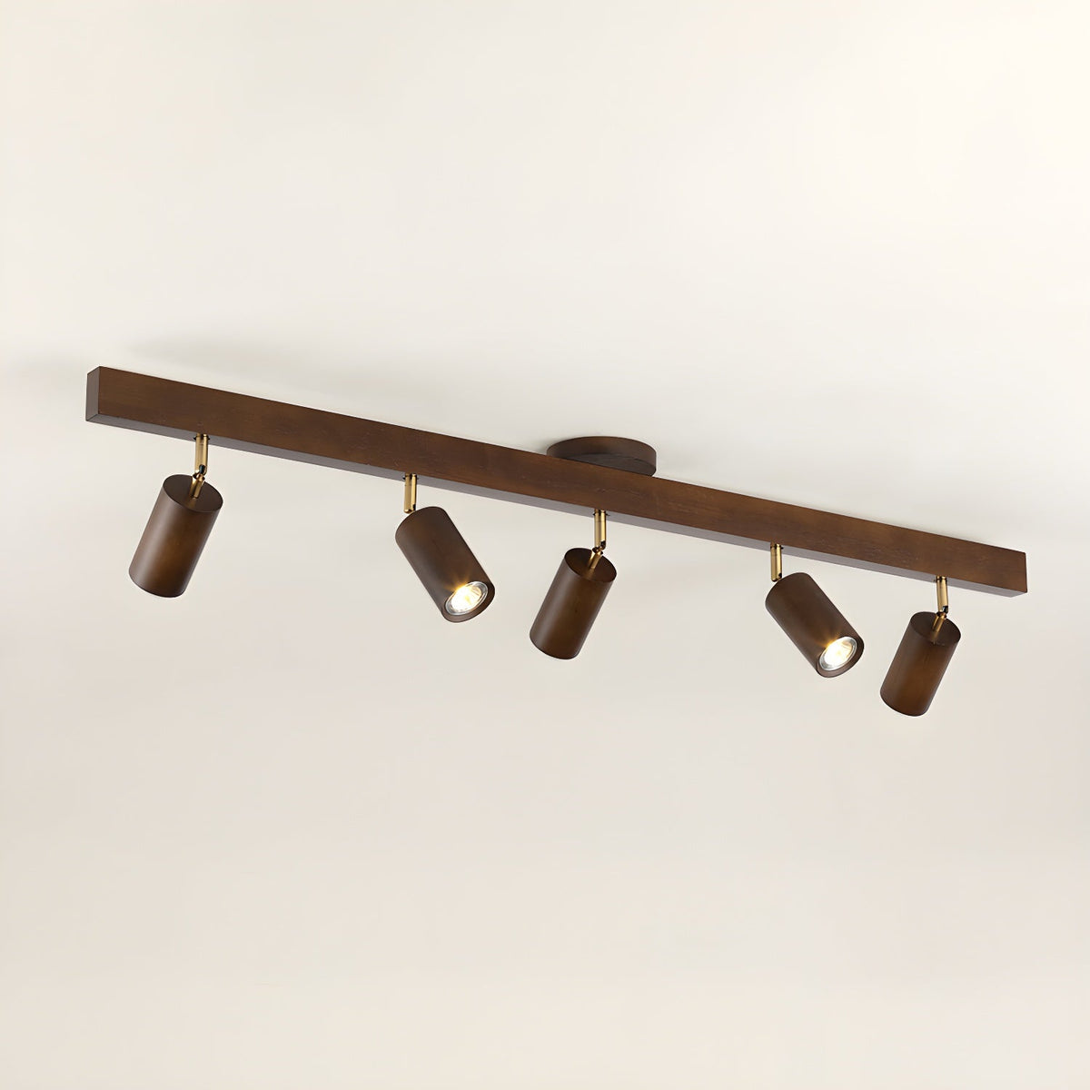 Rustic Wooden Ceiling Track Lighting 4 Light Fixtures