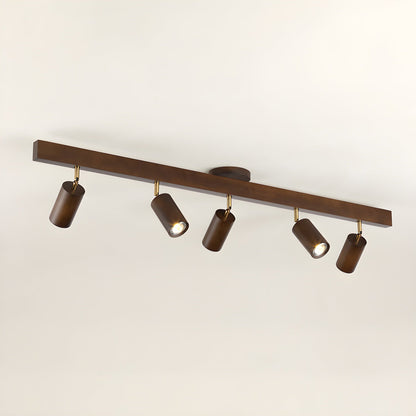 Rustic Wooden Ceiling Track Lighting 4 Light Fixtures