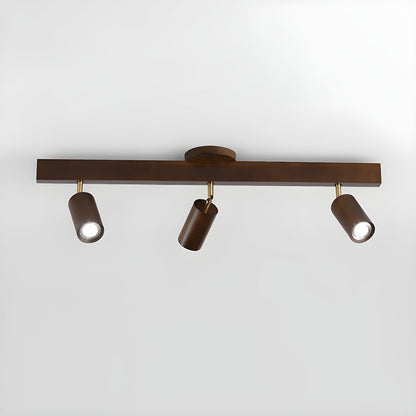 Rustic Wooden Ceiling Track Lighting 4 Light Fixtures