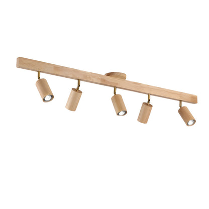 Rustic Wooden Ceiling Track Lighting 4 Light Fixtures