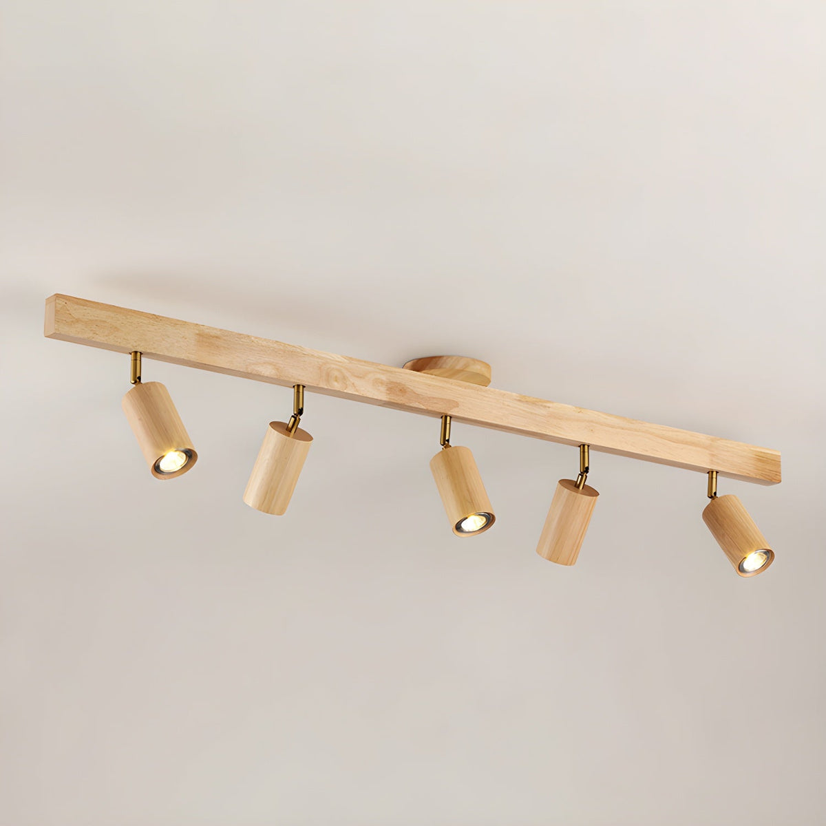 Rustic Wooden Ceiling Track Lighting 4 Light Fixtures