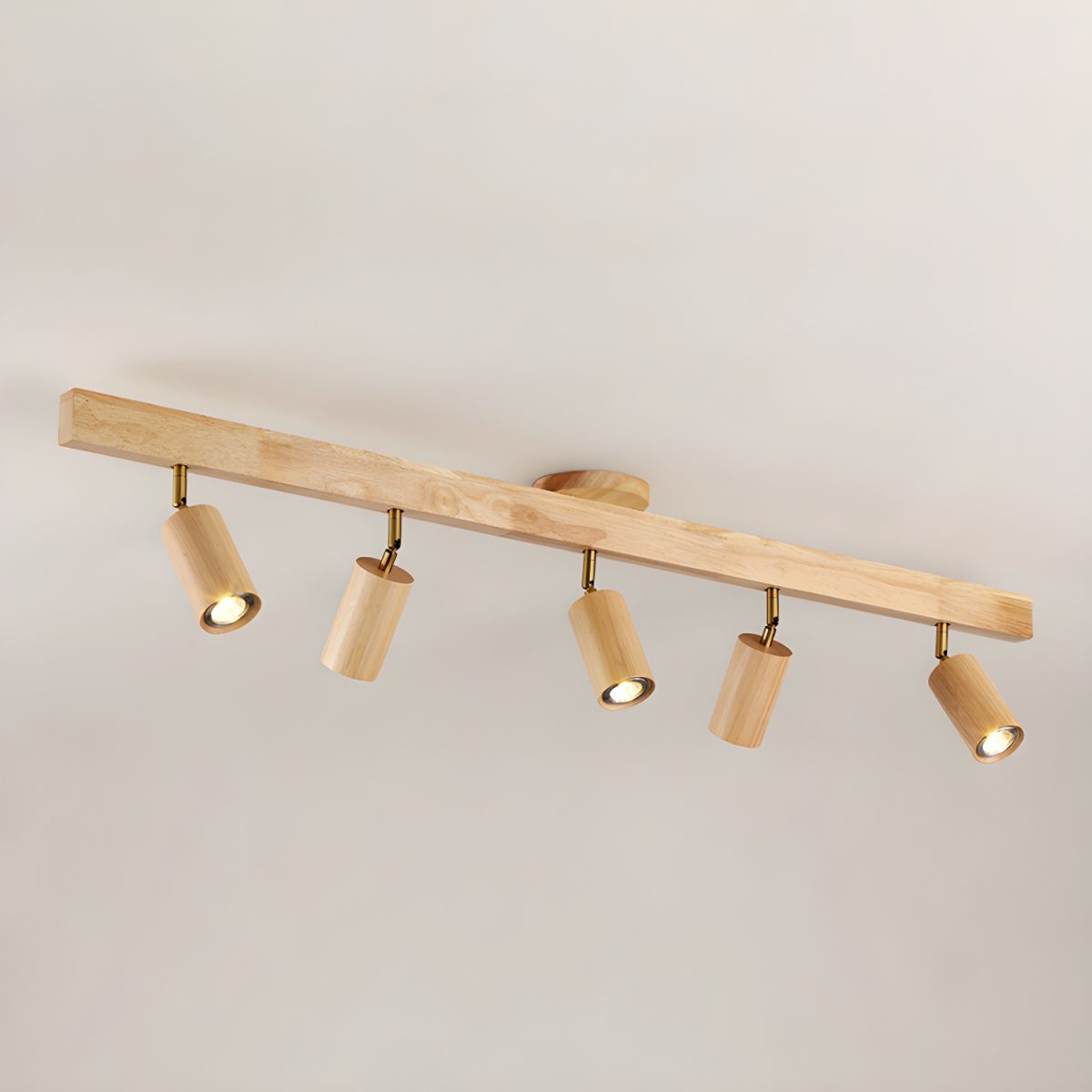 Rustic Wooden Ceiling Track Lighting 4 Light Fixtures