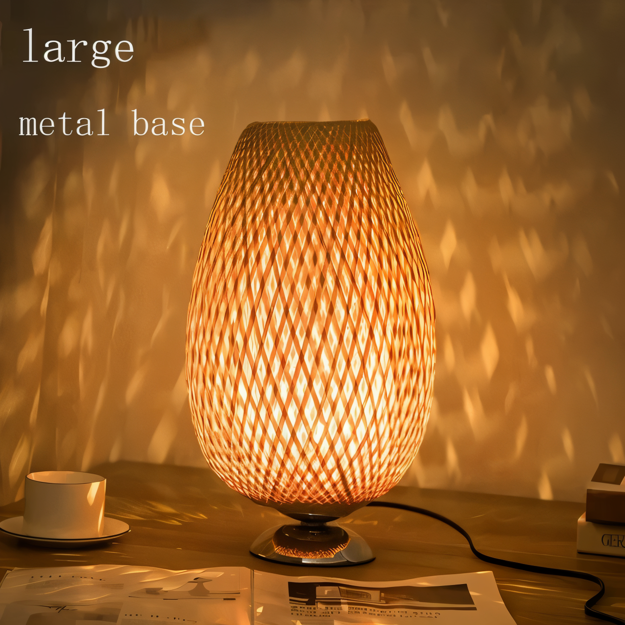 Rustic Bamboo Desk Lamp