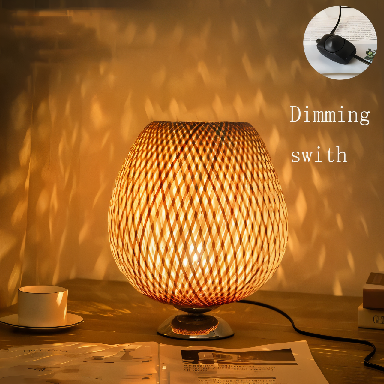 Rustic Bamboo Desk Lamp - Cofik
