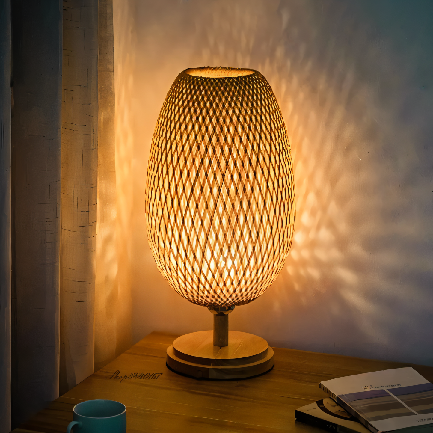 Rustic Bamboo Desk Lamp
