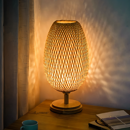 Rustic Bamboo Desk Lamp