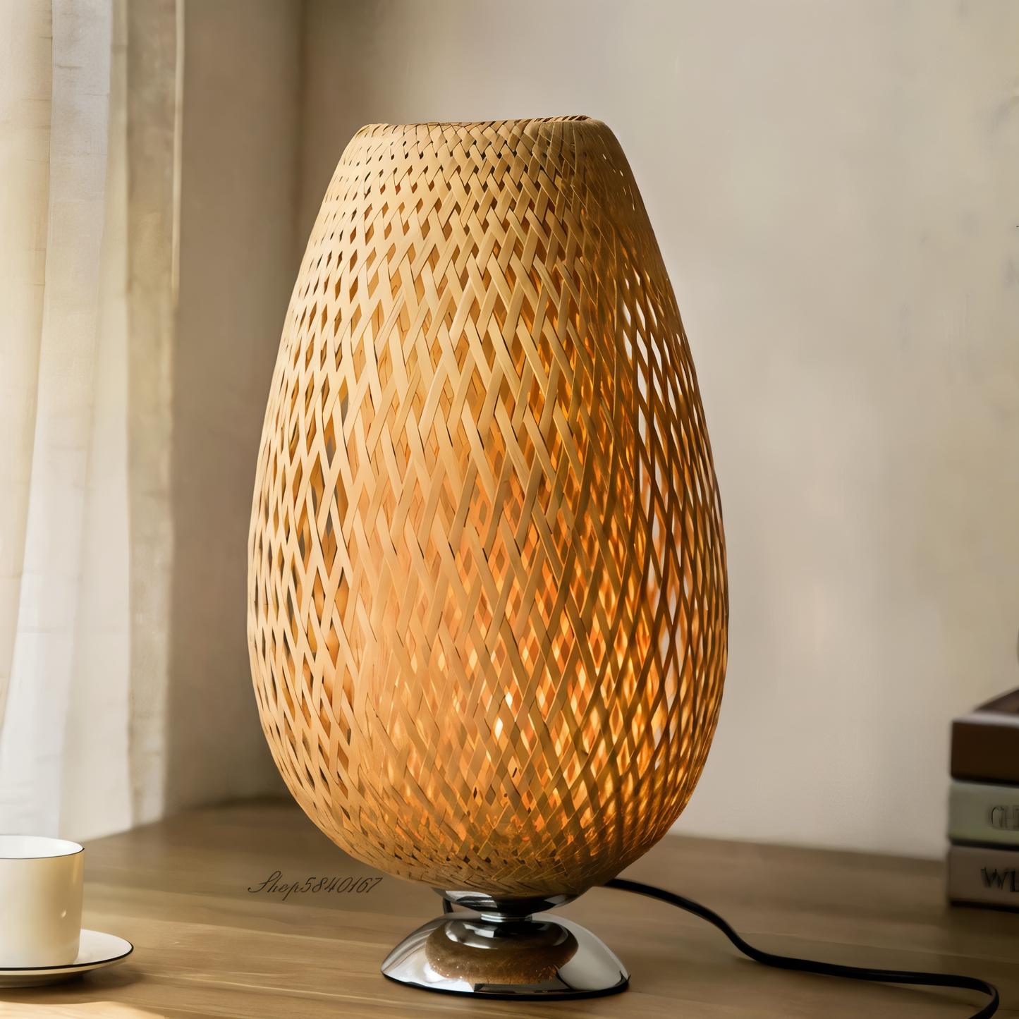 Rustic Bamboo Desk Lamp