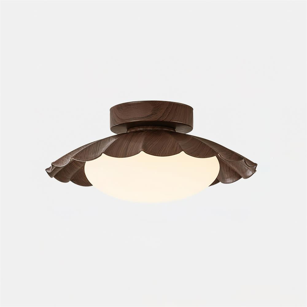 Soft White LED Ceiling Lamp Brown Finish