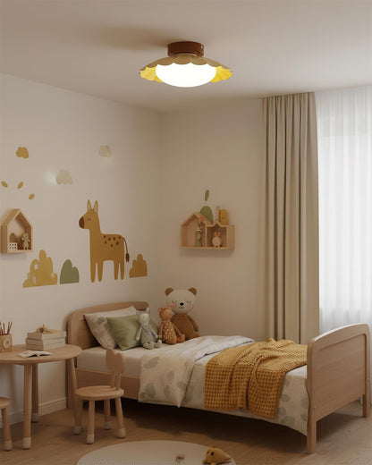 Soft White LED Ceiling Lamp Brown Finish