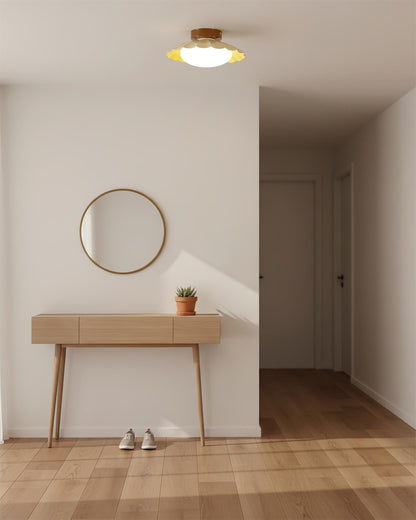 Soft White LED Ceiling Lamp Brown Finish