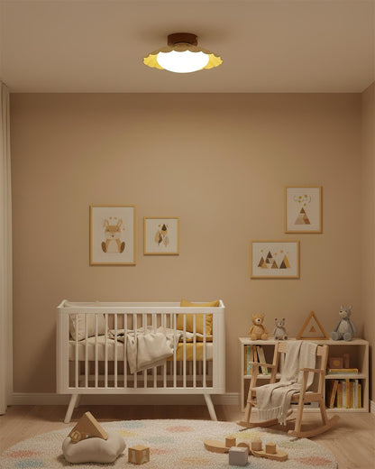 Soft White LED Ceiling Lamp Brown Finish