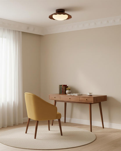 Soft White LED Ceiling Lamp Brown Finish