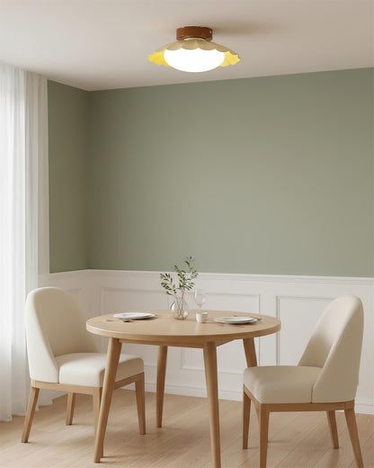 Soft White LED Ceiling Lamp Brown Finish
