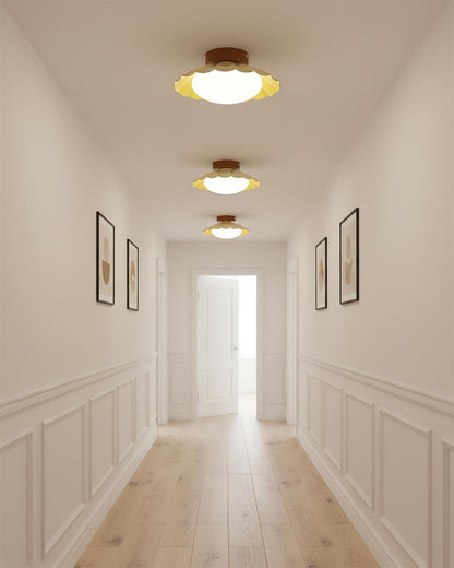 Soft White LED Ceiling Lamp Brown Finish