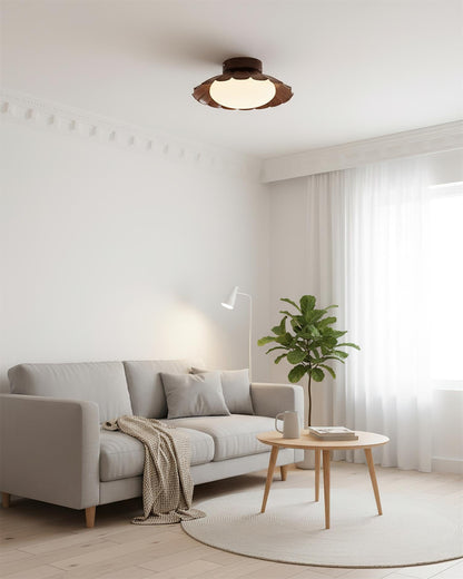 Soft White LED Ceiling Lamp Brown Finish