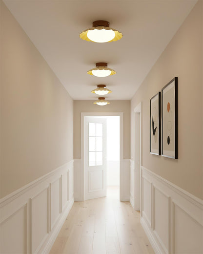 Soft White LED Ceiling Lamp Brown Finish