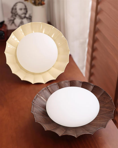 Soft White LED Ceiling Lamp Brown Finish