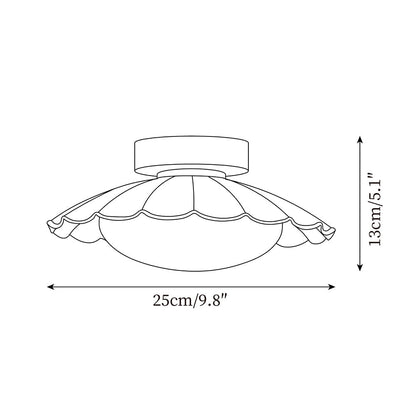 Soft White LED Ceiling Lamp Brown Finish