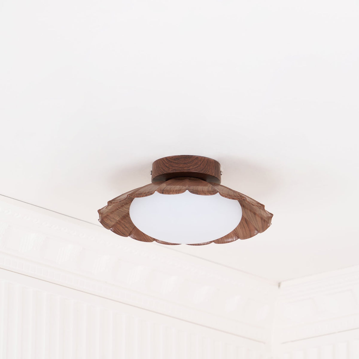 Soft White LED Ceiling Lamp Brown Finish