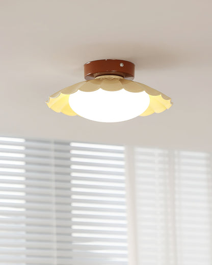 Soft White LED Ceiling Lamp Brown Finish