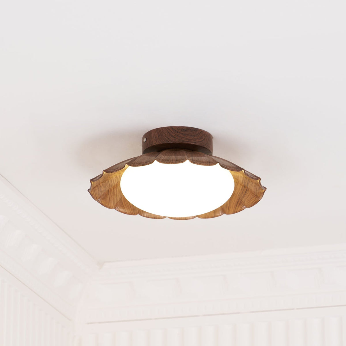 Soft White LED Ceiling Lamp Brown Finish