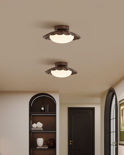Soft White LED Ceiling Lamp Brown Finish